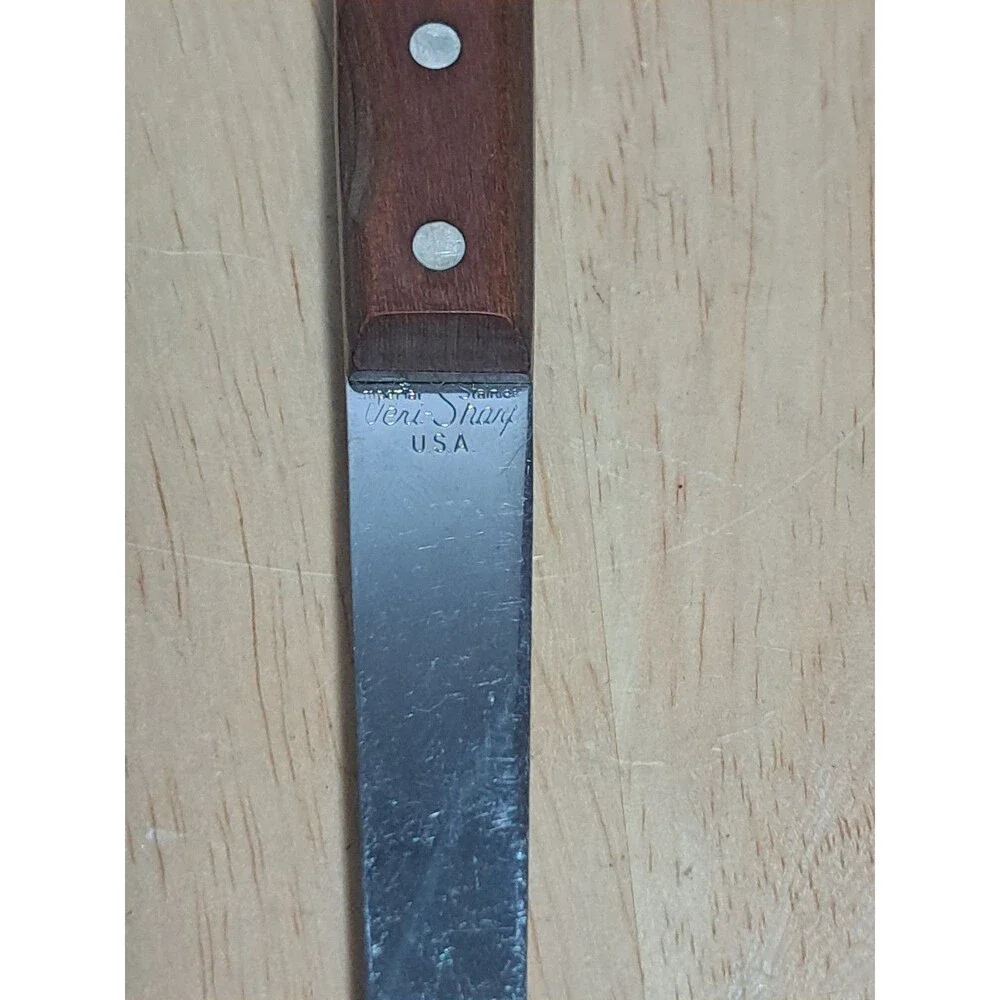 Imperial Stainless Veri Sharp USA Meat Craving Serving Wood Handled Fork 12